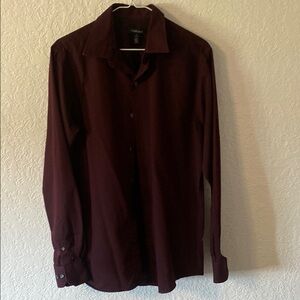 Van Heusen Maroon Dress Shirt Classic Elegance